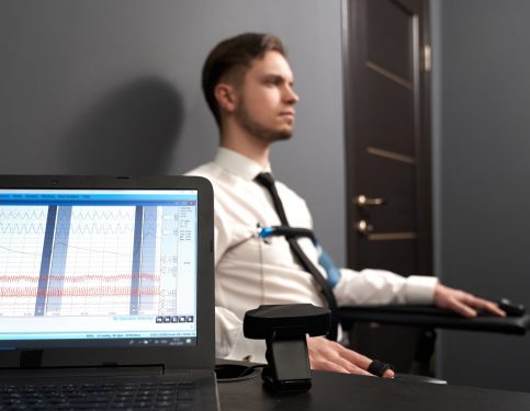 Computer with diagrams for pulse indicating on lie test